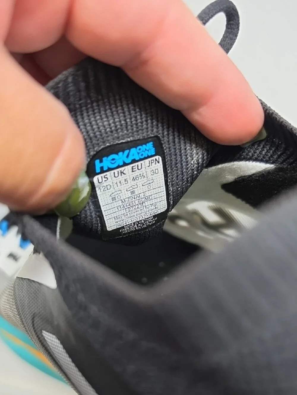 Hoka Zinal 2 Men's Gray, Black & Blue Performance Running Shoes Size 12D